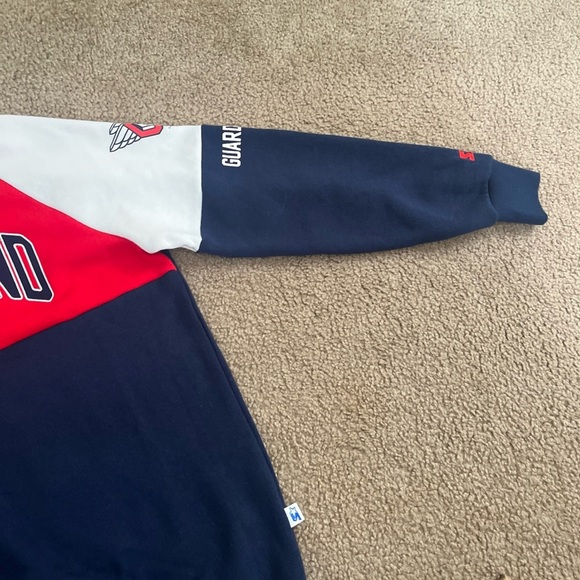 Women's Starter Navy/Red Cleveland Guardians Baseline Pullover Sweatshirt. Med. - Picture 6 of 8